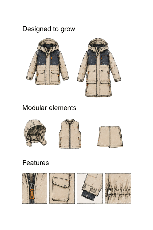 Smart Modular Parka (AI-generated concept visualization)