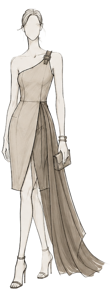 Circular Modular Office-to-Evening Wear — Evening Look (AI-generated concept visualization)