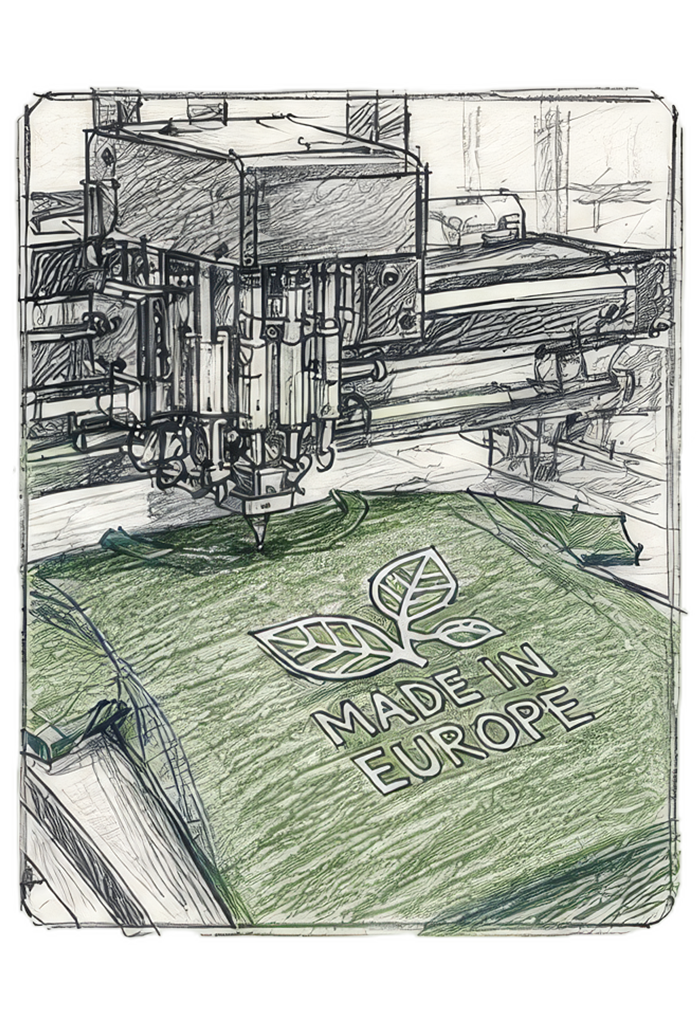 Automated Microfactory T-Shirt — Printing / Embroidery (AI-generated concept visualization)